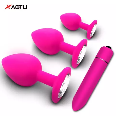 Plug anal de silicone vibrador