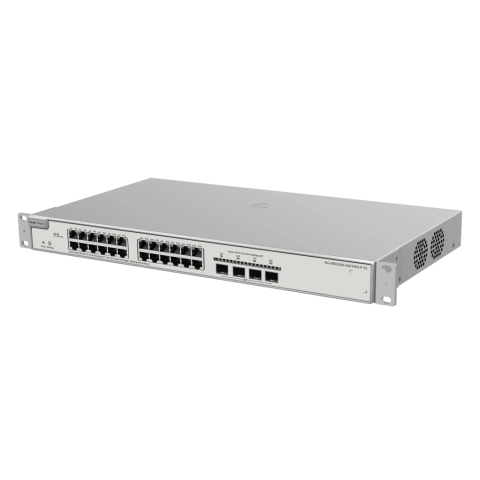 Switch Administrable PoE Capa 2+ Plus, con 24 puertos Gigabit PoE 802.3af/at + 4 SFP+ para fibra 10Gb, gestión gratuita desde la nube, 370w