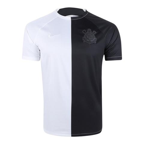 Camisa Corinthians Pré-jogo 23/24 - Torcedor Nike Masculina - Branca e preta