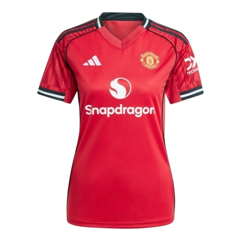 Camisa Manchester United I 25/26 - Torcedor Adidas Feminina - Vermelha com detalhes em preto