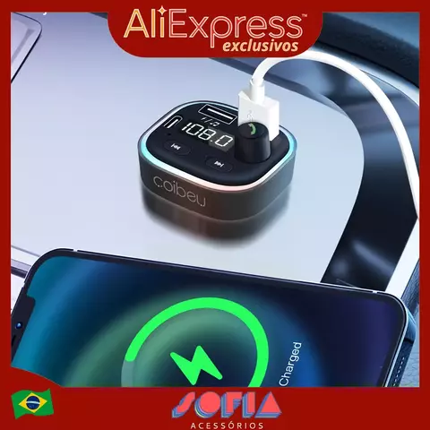 Carregador Turbo Bluetooth 3.1A – Adaptador FM Sem Fio com 2 Portas USB