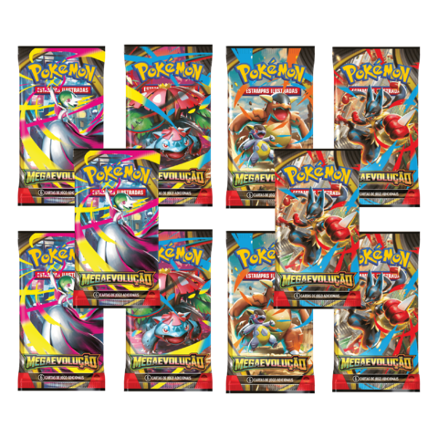 Kit com 10 Boosters Avulsos Pokémon Mega Evolução