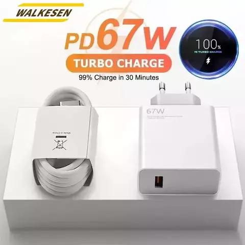 Carregador de carregamento rápido usb 67w com cabo 6a tipo c para xiaomi 14 ult
