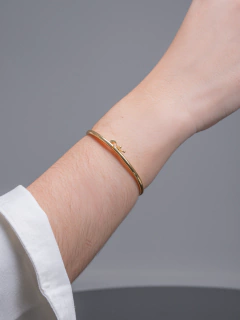 Bracelete Liso Fecho Joia Banho Ouro 18K