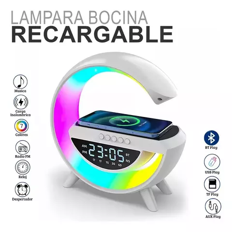 RELOJ MULTIFUNCIÓN (DESPERTADOR, PARLANTE, CARGADOR DE CELULAR INALÁMBRICO)