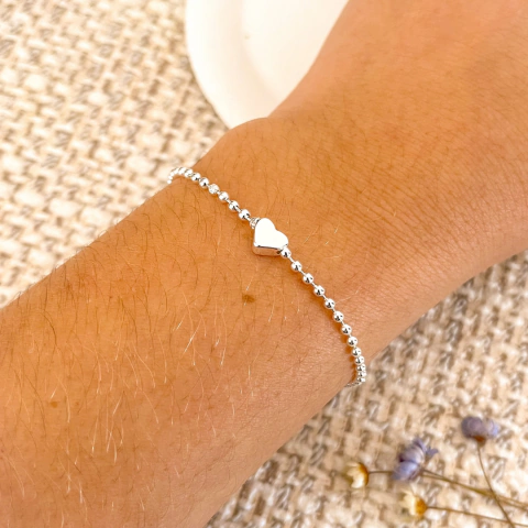 Pulseira Coração Com Esferas