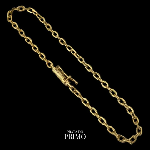 Pulseira Cadeado 3mm - Banhado a Ouro 18k