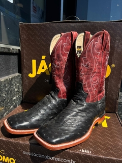 BOTA MASCULINA AVESTRUZ CHEIA PRETA 3132/RXDQ