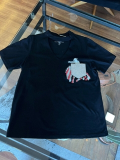 T-SHIRT TURKESE BOLSO STRASS REF TS050