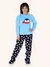 Pijama Juvenil Menina Manga Longa Majestosa Fleece Azul - loja online