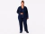 Pijama Feminino Plus Size Americano Marinho com Botões