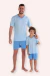 Pijama Infantil Menino Manga Curta Tradicional Azul - comprar online