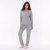 Pijama Feminino Manga Longa Mescla com Listras Laterais
