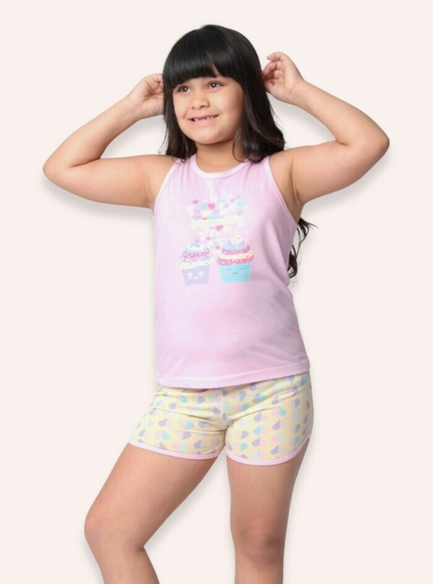 Short Doll Infantil Menina Regata Nadador Bella Rosa - comprar online