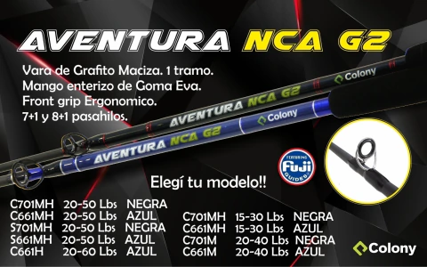 Caña Colony Aventura NCA G2 15-30lbs 1,98mts.