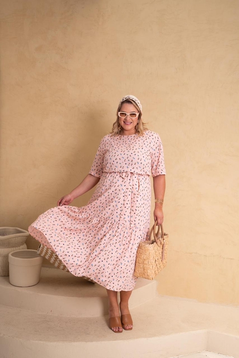 PLUS - VESTIDO ANGÉLICA - VISCOLINHO - LIBERTY ROSÊ