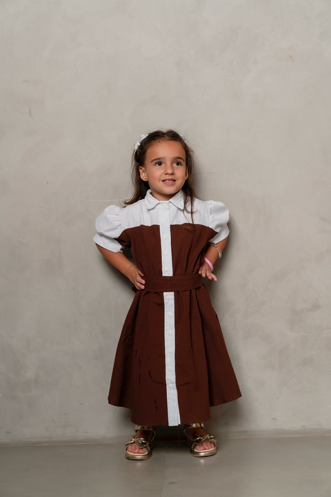 CHAMISE MINI MARISTELA - TRICOLINE - MARROM