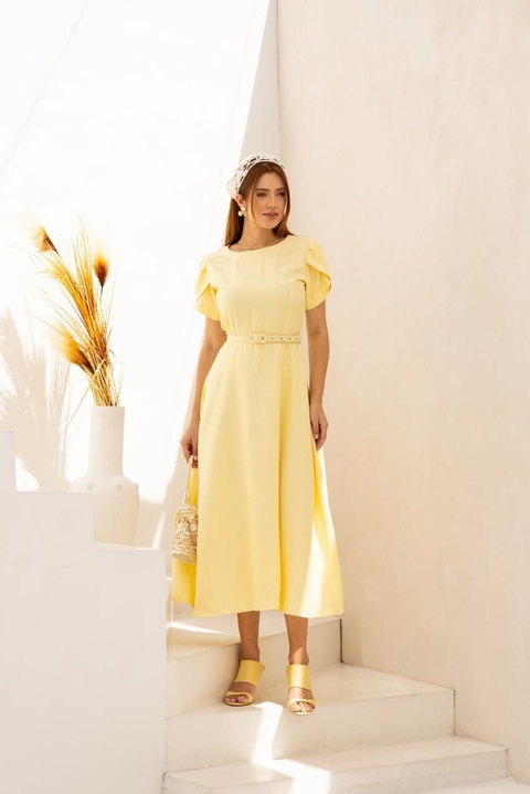 VESTIDO CINDERELA - ALFAIATARIA MARRANT - AMARELO
