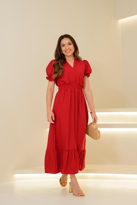 VESTIDO PÉROLA - ALFAIATARIA - VERMELHO
