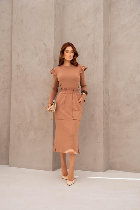 SAIA MIDI ABIGAIL - MOLETINHO - MOCHA MOUSSE
