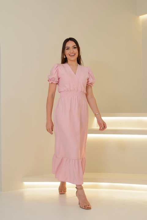 VESTIDO PÉROLA - ALFAIATARIA - ROSA CLARO