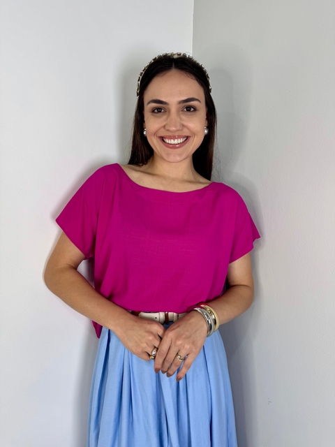BLUSA BÁSICA - VISCOLINHO - PINK