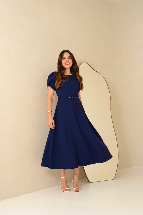 VESTIDO CINDERELA - ALFAIATARIA MARRANT - AZUL MARINHO