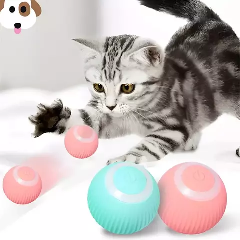 Bola de Brinquedo Elétrica - Rotação Automática - Recarga USB