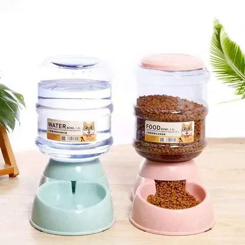 Alimentadores automáticos para cães e gato, garrafa de água de plástico