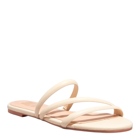 Rasteira Napa Soft Off White Tiras Finas