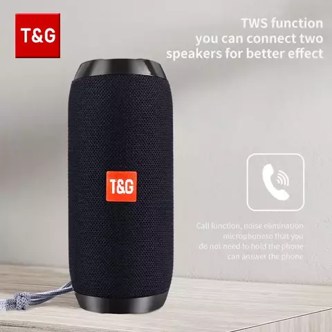Alto-falante bluetooth t&amp;g tg117 portátil tws caixa de som à prova à prov
