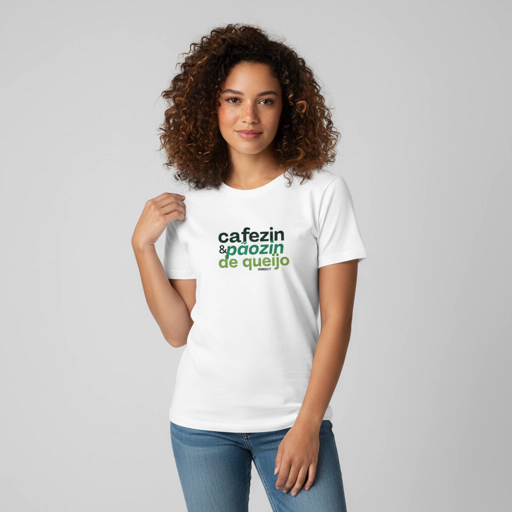 Camisa Feminina Cafezin e Pãozin de queijo