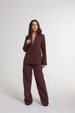 Blazer de linho latte brown 1