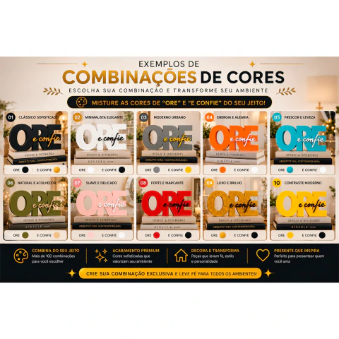 Letreiro Decorativo Ore e Confie Texturizado - Monte sua Combinação - 3D