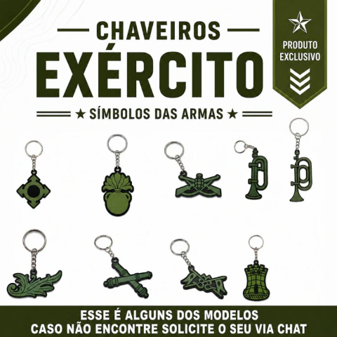Chaveiro Militar Exército Colecionável - Impressão em 3D