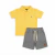 Conjunto Infantil Menino Polo Amarela com Bermuda Cinza Manga Curta - loja online