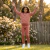 Conjunto Infantil Menina Moletom e Legging Rose e Off White | Algodão Casual Manga Longa na internet