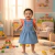 Jardineira Infantil Menina Salopete Azul com Blusa Laranja | Poliéster, Viscose e Elastano - comprar online
