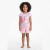 Conjunto Infantil Menina Unicórnio Rosa Algodão Blusa Manga Curta e Short Rosa