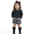 Conjunto Infantil Menina Blusa Matelassê Preta e Shorts Xadrez com Cinto | Conforto e Estilo