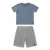 Conjunto Infantil Menino Cinza com Shorts Listrado Camiseta Manga Curta com Bolso - loja online