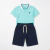 Conjunto Tons de Azul Infantil Menino Gola Polo e Bermuda | 52% Poliéster e 48% Algodão - loja online