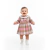Vestido Bebe Infantil Bebê Xadrez Rosa com Gola Babado | Flanela Macia
