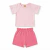 Conjunto Infantil Menina Flores Rosa Claro Algodão Blusa com Manga Bordada e Short Pink - loja online