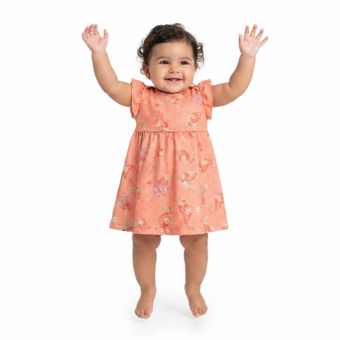 Vestido bebe menina Cavalho Marinho