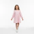 Vestido Infantil Menina Azul e Rosa com Brilho Manga Longa | Malha Confortável com Babado - comprar online