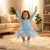 Vestido Infantil Menina Azul Manga Longa | Poliéster com Cintura Franzida na internet
