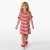 Vestido Infantil Menina Listrado Vermelho e Branco | Ribana com Laço nas Mangas