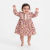 Vestido Kiki Xodó Bebê Menina Floral Rosa com Babados
