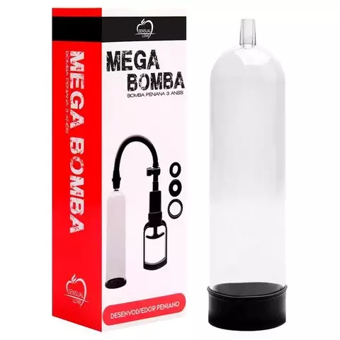 BOMBA PENIANA MANUAL MEGA BOMBA SENSUAL LOVE COM 3 ANÉIS